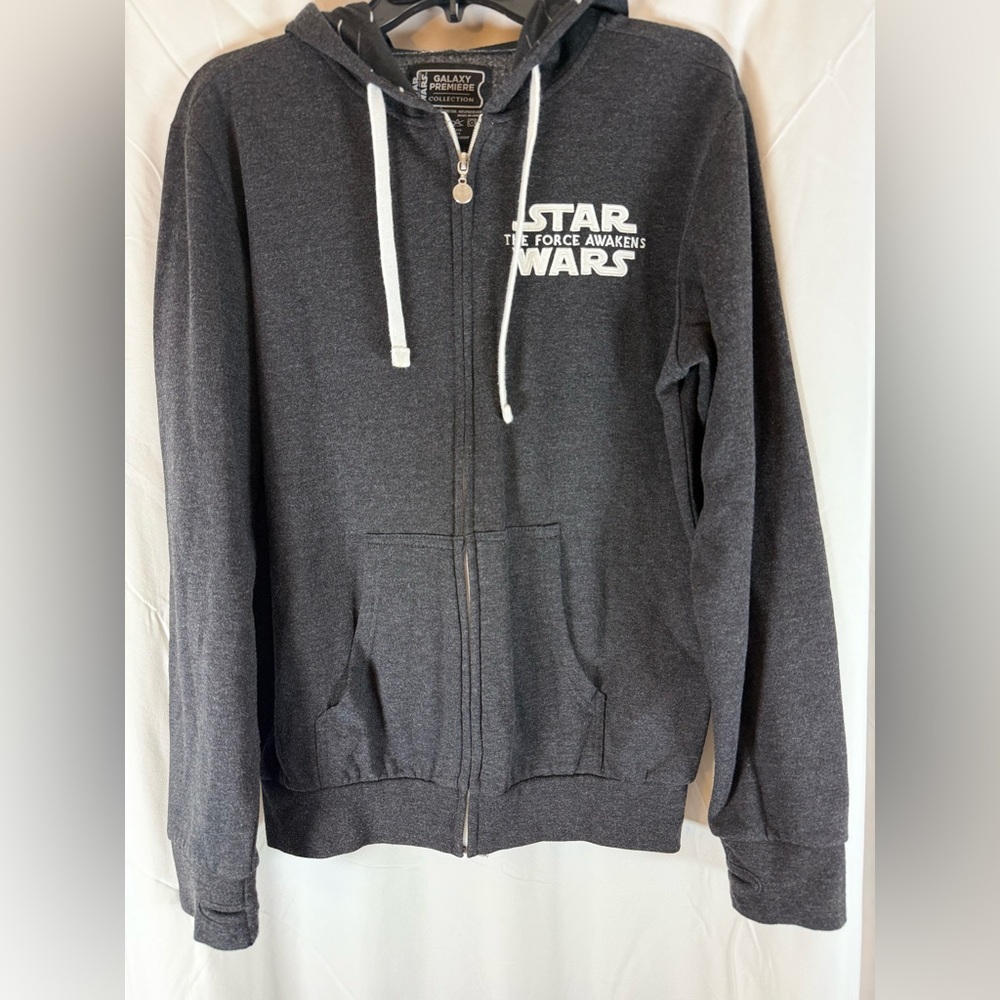 Star Wars Galaxy Premiere The Force Awakens ZipUp Hoodie - Men’s Small - EUC